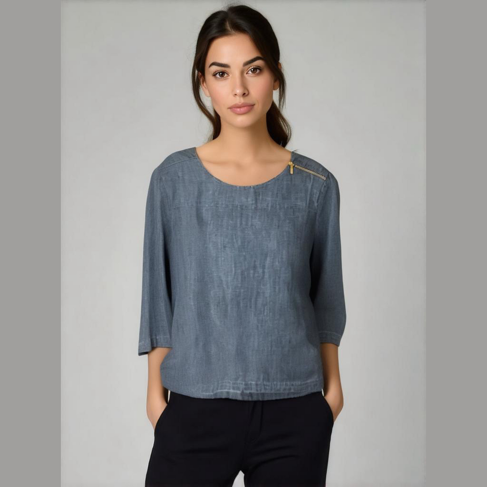 Martha Stewart Everyday Denim Top Scoop Neck 100 Cotton 34 Sleeve Size Xl Martha Stewart Everyday Denim Top Scoop Neck 100 Cotton 34 Sleeve Size Xl